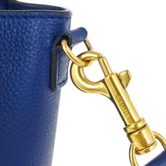 Celine Blue Leather Nano Luggage Tote Bag S-VP-1123 S-CU-1123 155360 - Picture 3 of 10